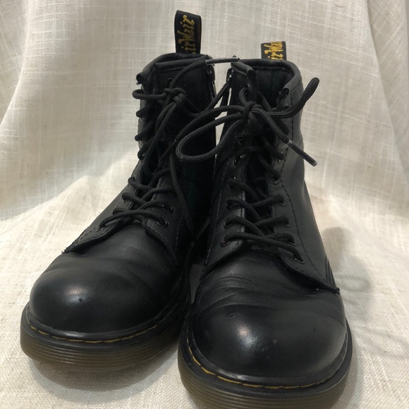 Dr. Martens Youth 1460 Ankle Zip Lace Up Black Leather Boots Size 3 - Picture 1 of 9
